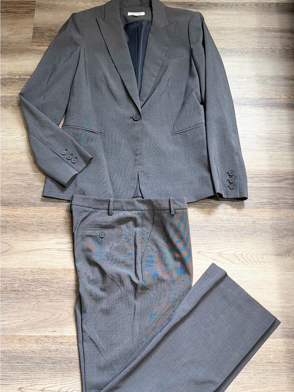 Calvin Klein Women's Charcoal Gray Two-Piece Tailored Blazer & Pants Set